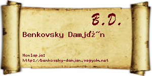 Benkovsky Damján névjegykártya